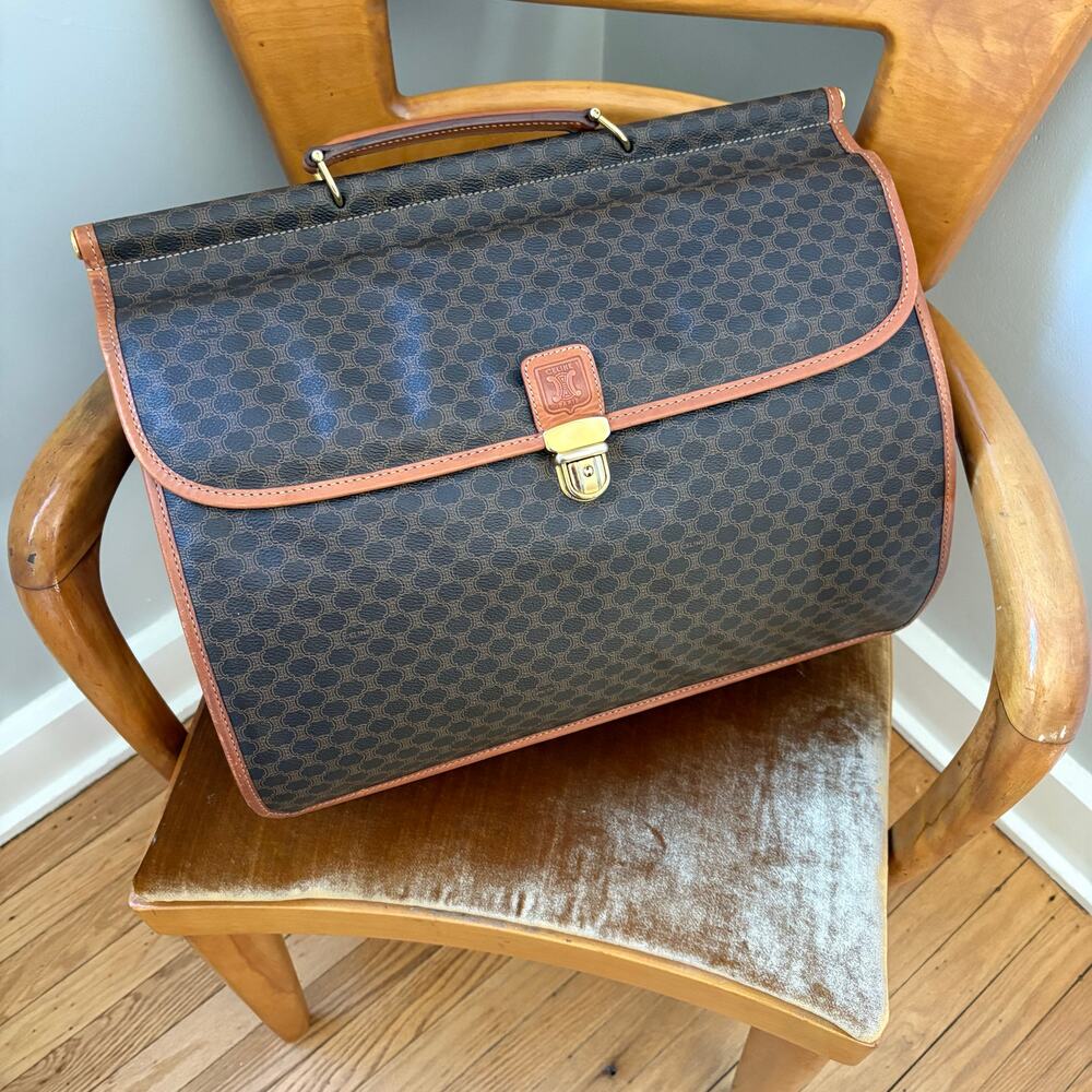 Celine Brown and Tan Travel Bag